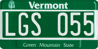 VT license plate LGS055