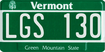 VT license plate LGS130