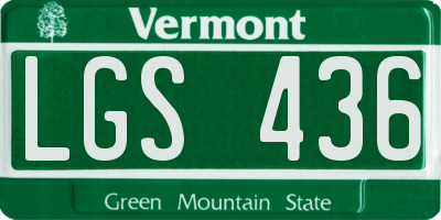 VT license plate LGS436