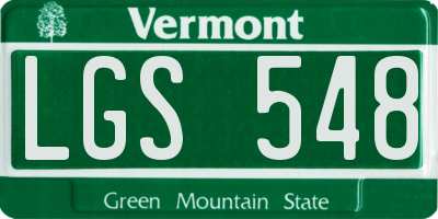VT license plate LGS548