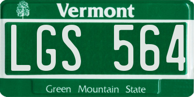 VT license plate LGS564