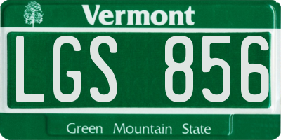 VT license plate LGS856