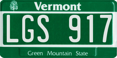 VT license plate LGS917