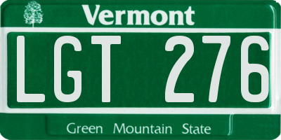 VT license plate LGT276