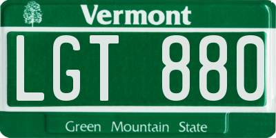 VT license plate LGT880
