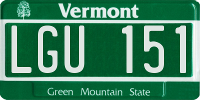 VT license plate LGU151