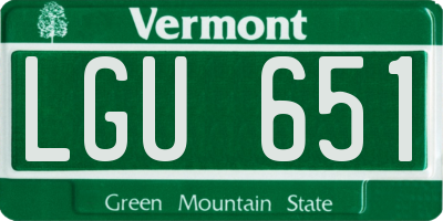 VT license plate LGU651