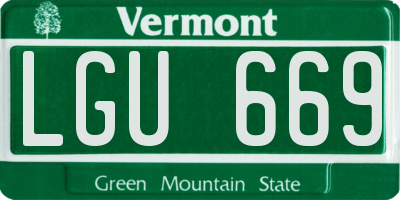 VT license plate LGU669