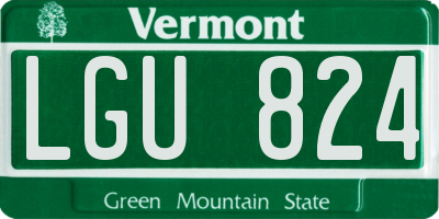 VT license plate LGU824