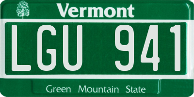 VT license plate LGU941