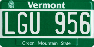 VT license plate LGU956