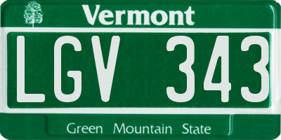 VT license plate LGV343