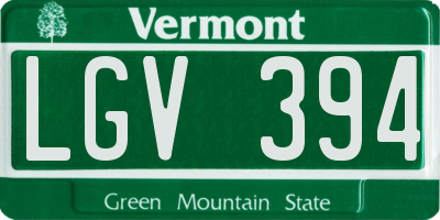 VT license plate LGV394
