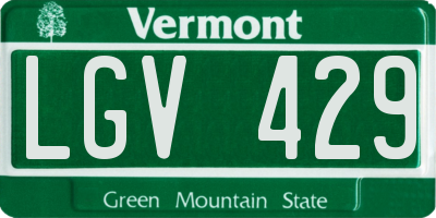 VT license plate LGV429