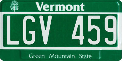 VT license plate LGV459
