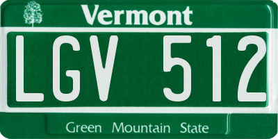 VT license plate LGV512