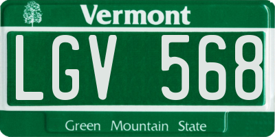 VT license plate LGV568