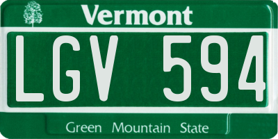 VT license plate LGV594