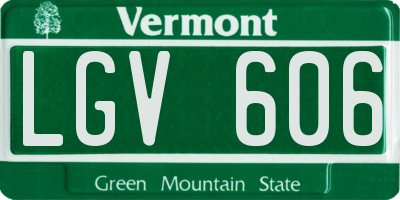VT license plate LGV606