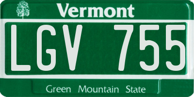 VT license plate LGV755
