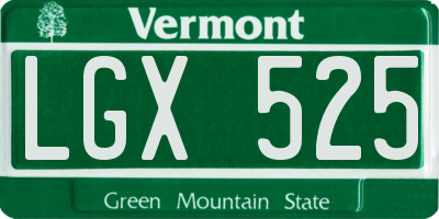 VT license plate LGX525