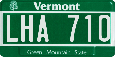 VT license plate LHA710