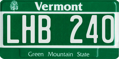 VT license plate LHB240