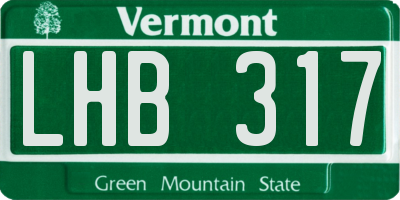 VT license plate LHB317