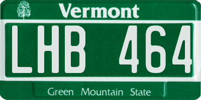 VT license plate LHB464
