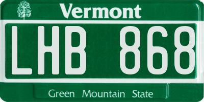 VT license plate LHB868