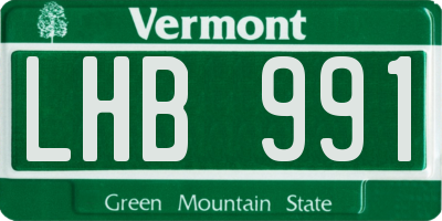 VT license plate LHB991