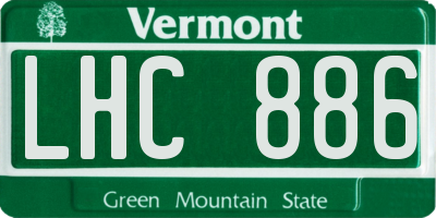 VT license plate LHC886