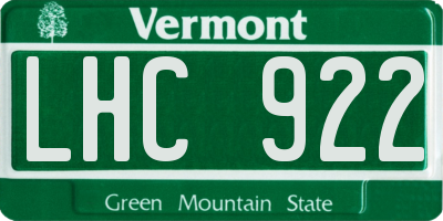 VT license plate LHC922