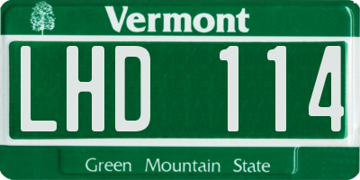 VT license plate LHD114