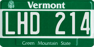 VT license plate LHD214