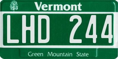 VT license plate LHD244