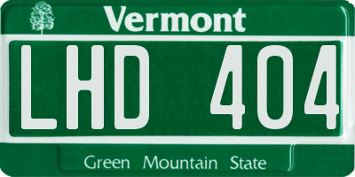 VT license plate LHD404