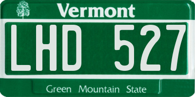 VT license plate LHD527