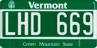 VT license plate LHD669