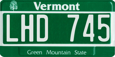 VT license plate LHD745