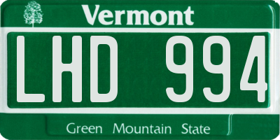 VT license plate LHD994