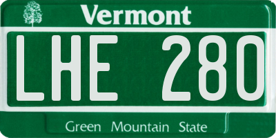 VT license plate LHE280
