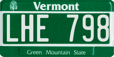 VT license plate LHE798