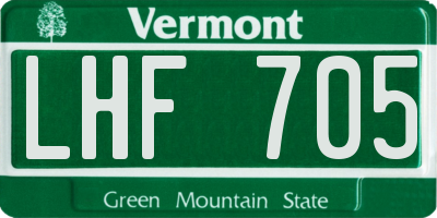 VT license plate LHF705