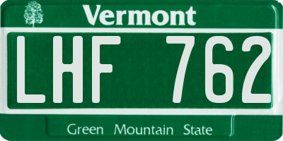 VT license plate LHF762
