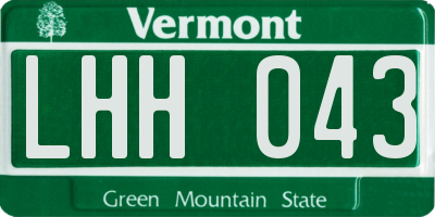 VT license plate LHH043