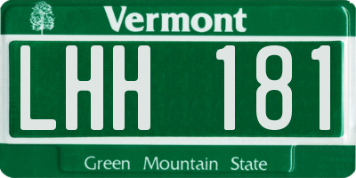 VT license plate LHH181