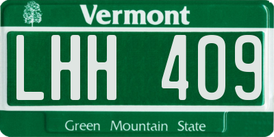 VT license plate LHH409