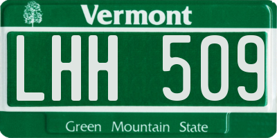 VT license plate LHH509