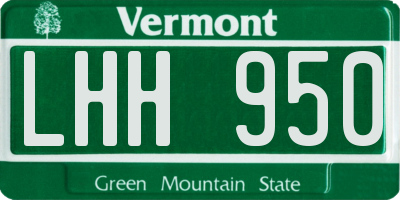 VT license plate LHH950